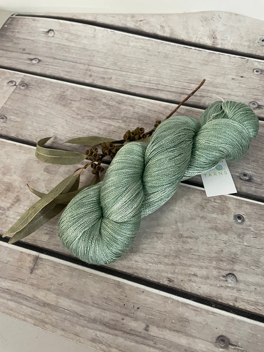 Matcha Green - 3 ply pure silk yarn - Ginseng hl