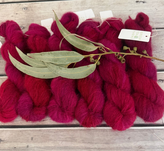 Bush Berries - 2 ply Suri/merino fluff - Rosemary