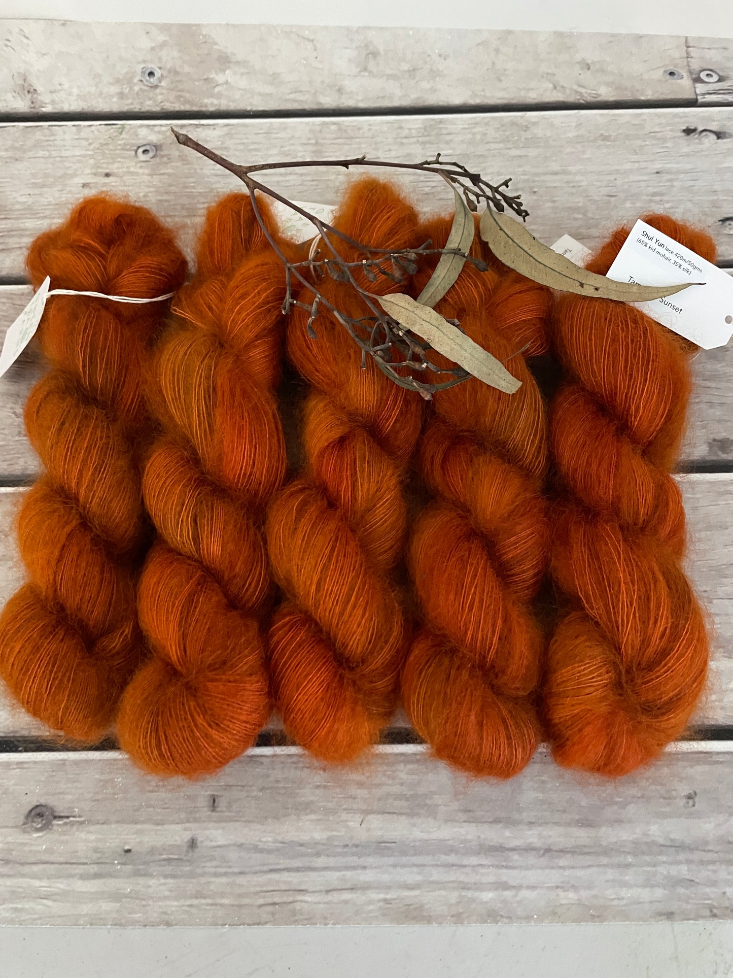 Tamarind Sunset on ShuiYun - 2 ply lace in Mohair and silk