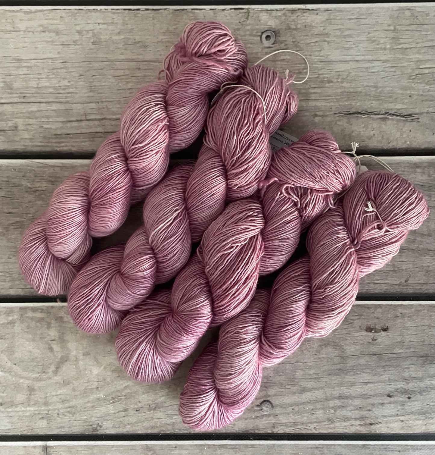 Soft Rose - 4 ply in Mulberry silk and Merino singles yarn - Osmanthus