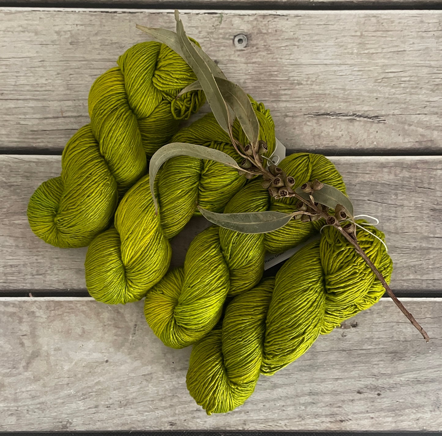 Radio Green - 8 ply silk/merino singles - Osmanthus 8