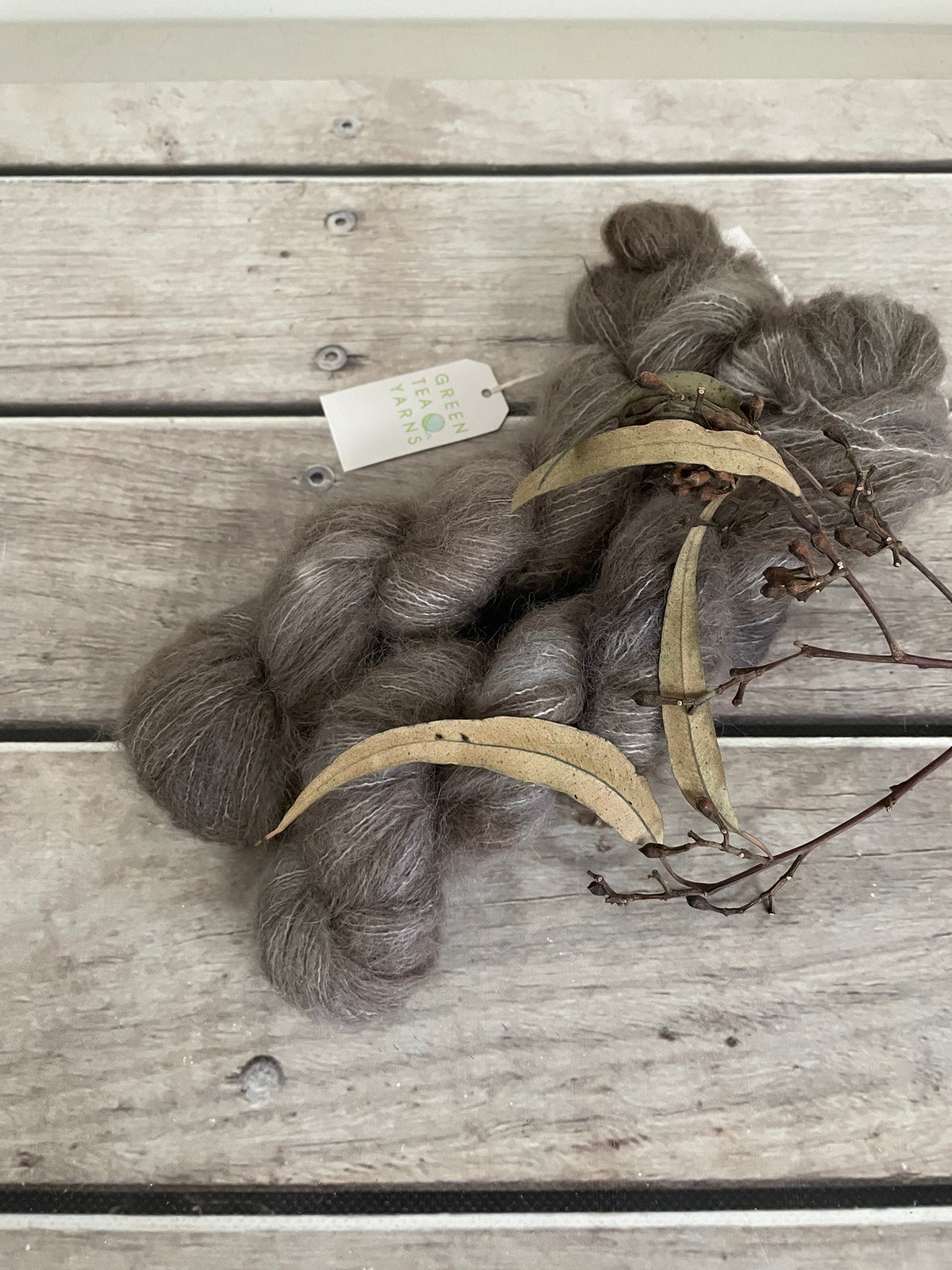 Pale Peat - 2 ply Suri/merino fluff - Rosemary