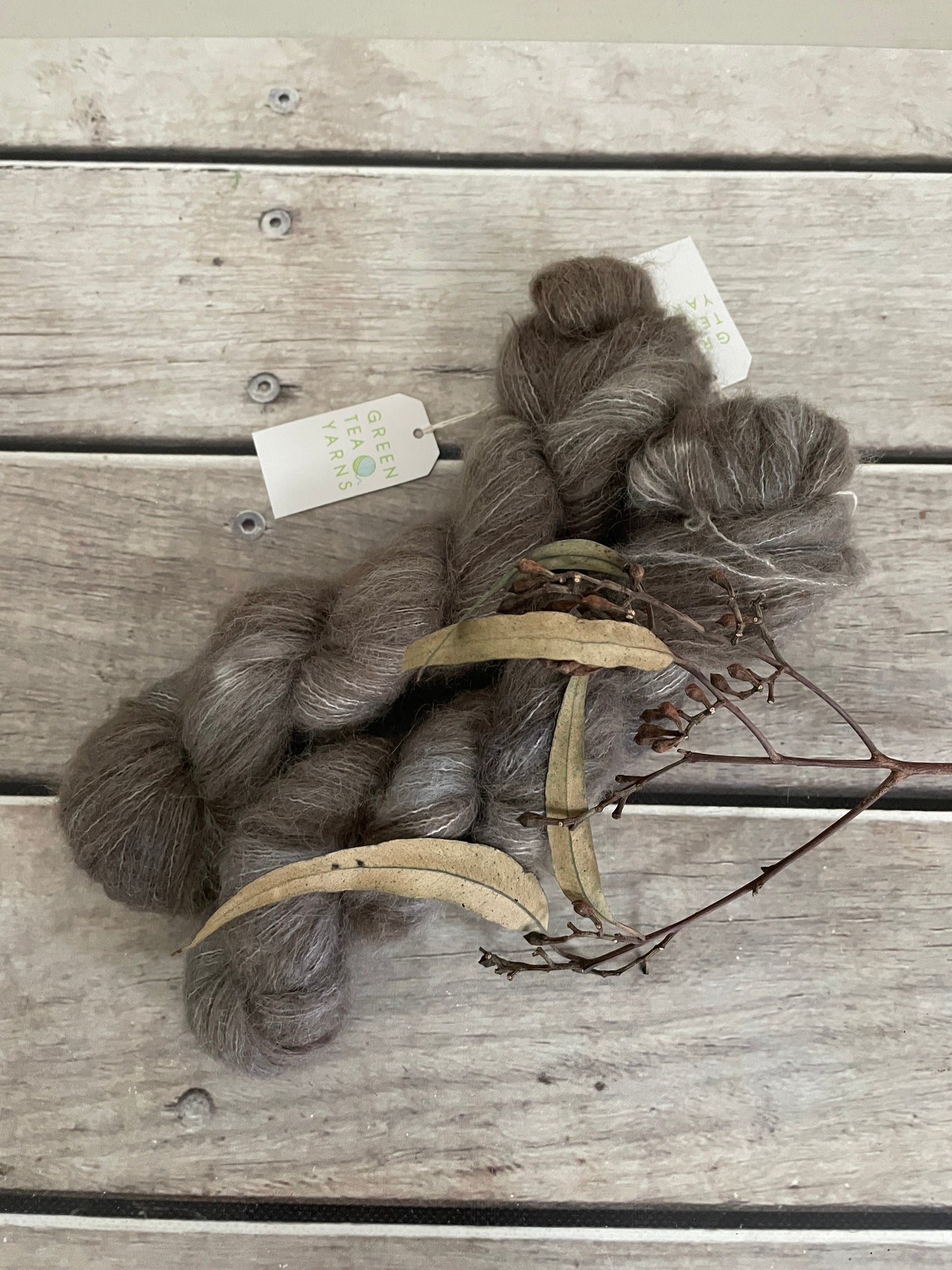Pale Peat - 2 ply Suri/merino fluff - Rosemary