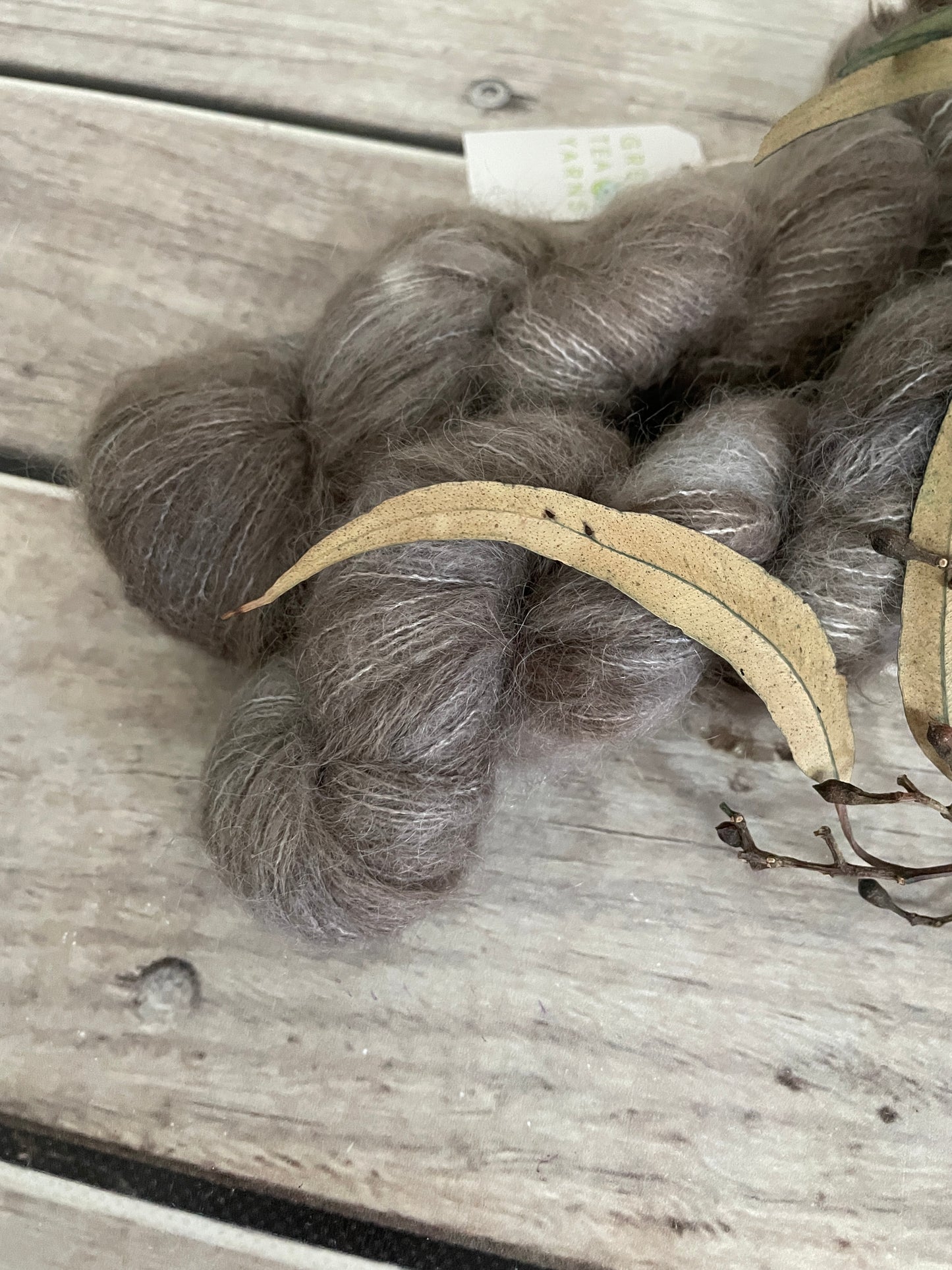 Pale Peat - 2 ply Suri/merino fluff - Rosemary