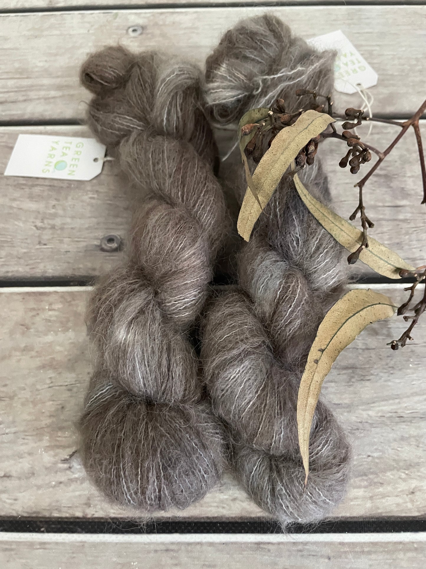 Pale Peat - 2 ply Suri/merino fluff - Rosemary