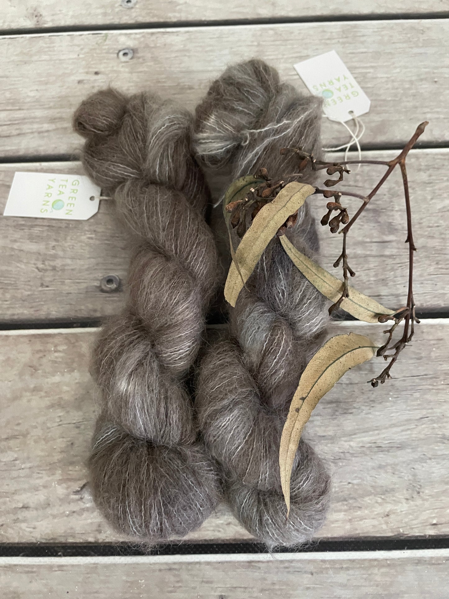 Pale Peat - 2 ply Suri/merino fluff - Rosemary