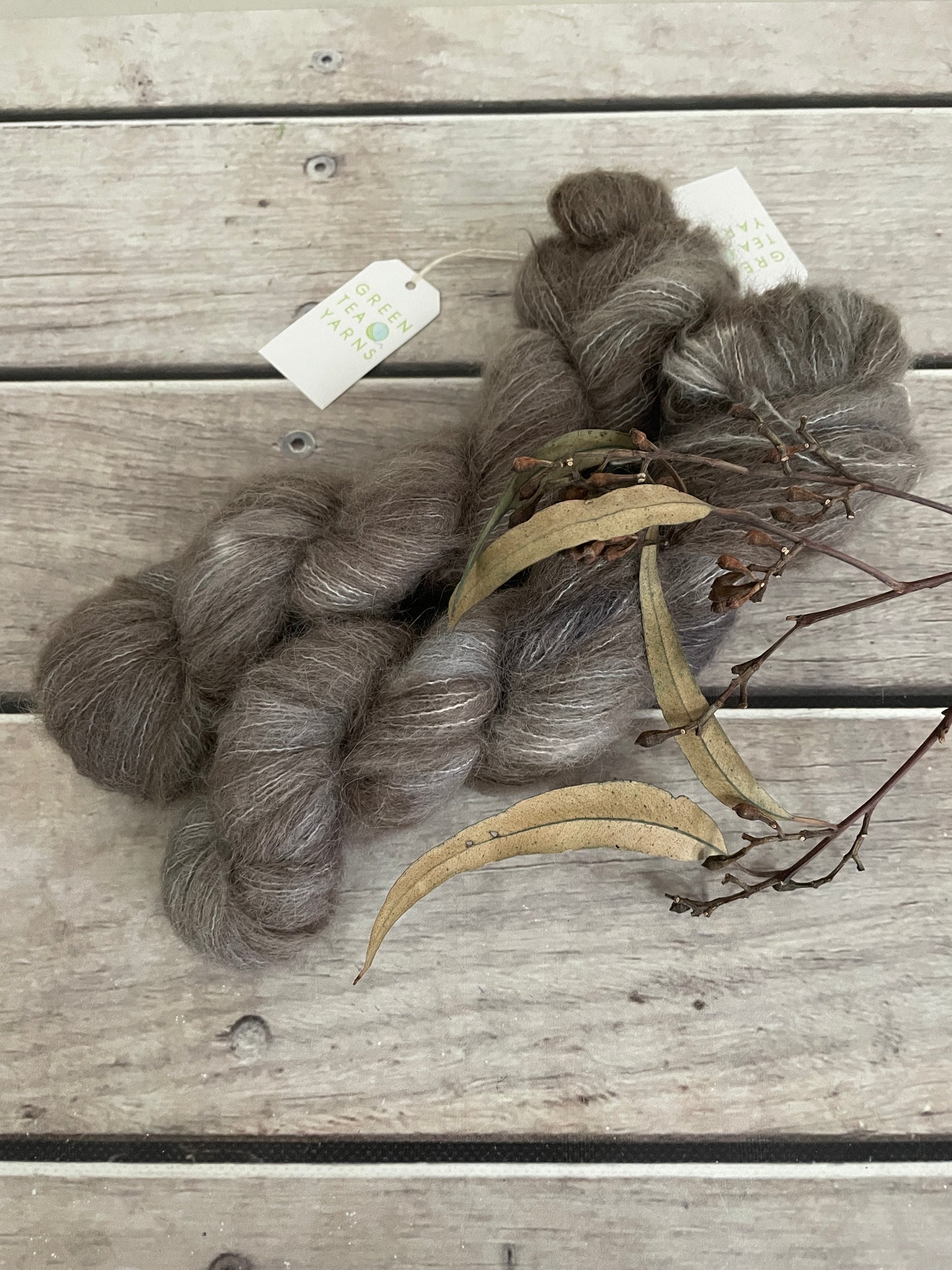 Pale Peat - 2 ply Suri/merino fluff - Rosemary