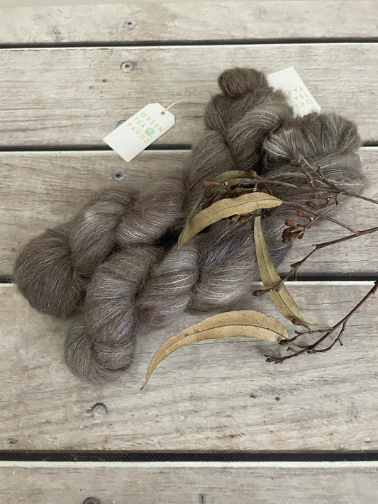 Pale Peat - 2 ply Suri/merino fluff - Rosemary