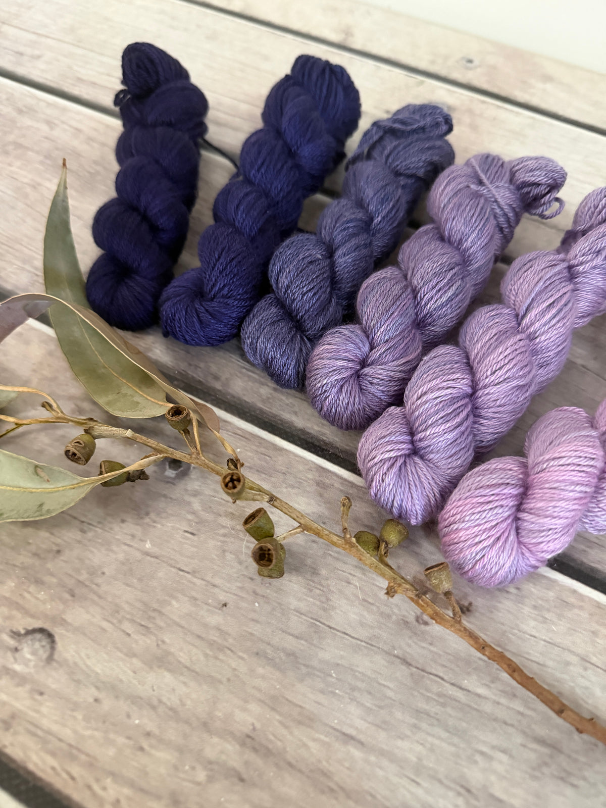 Knit for the Girls 2026 - Purple Fade - 6 x mini 20g skeins - Jasmine 4 ply