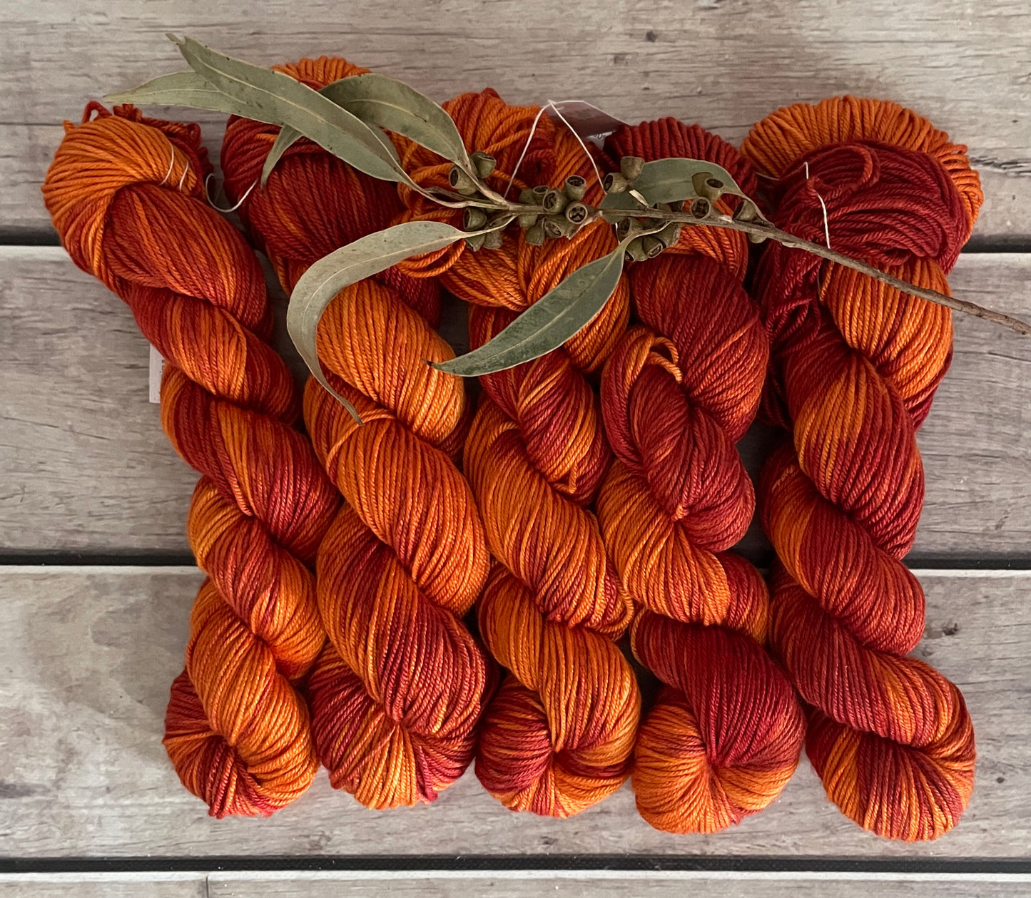 Burnt Leaf - silk wool Jasmine 8 ply yarn - DK