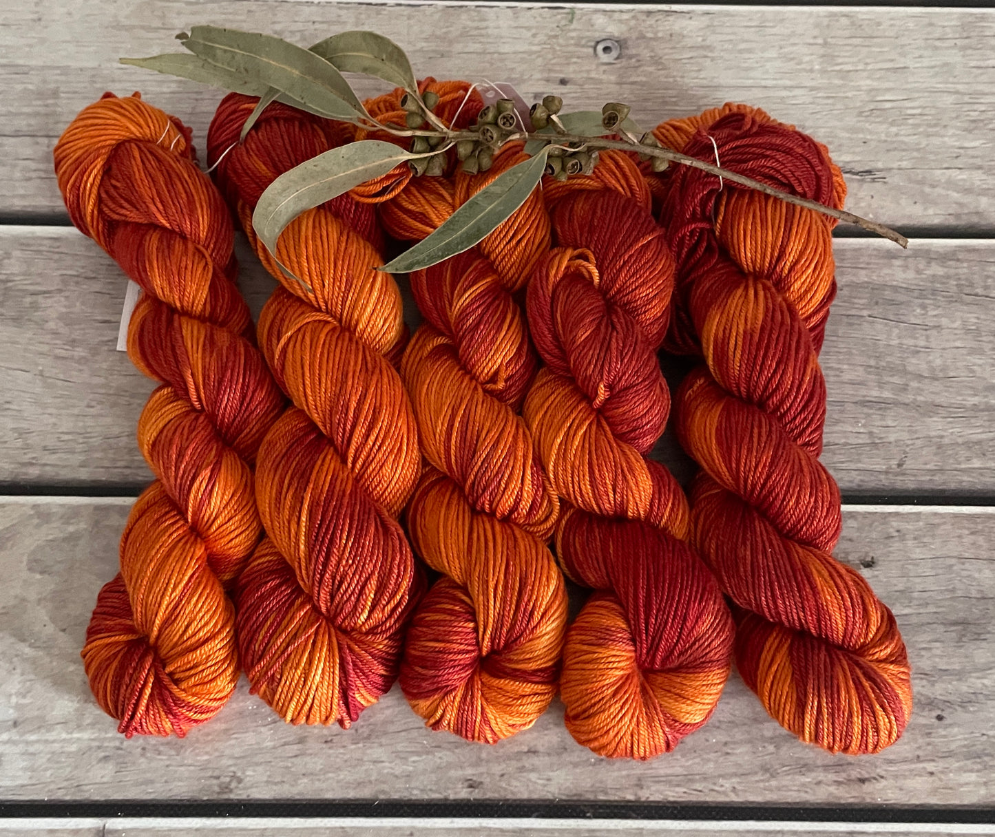 Burnt Leaf - silk wool Jasmine 8 ply yarn - DK