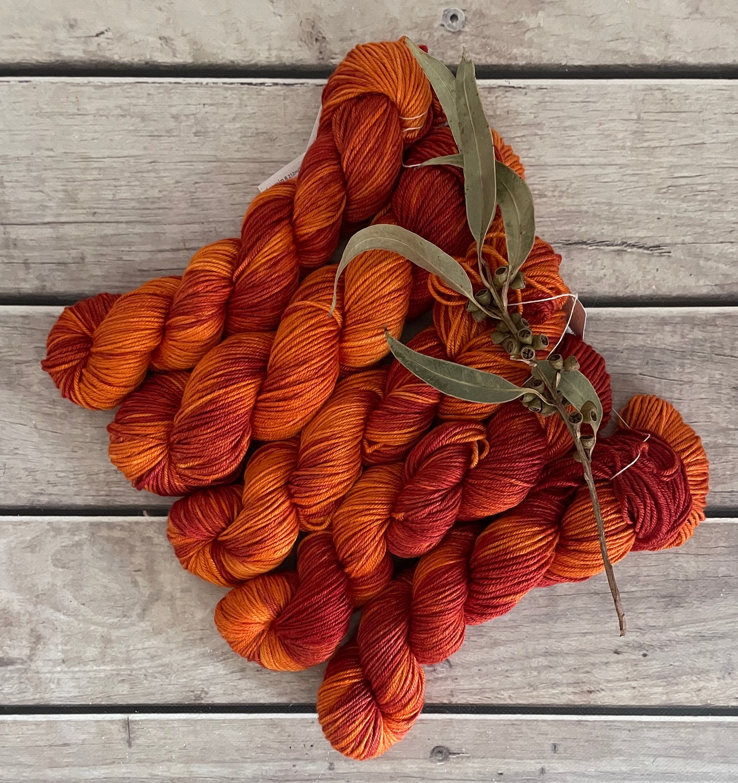 Burnt Leaf - silk wool Jasmine 8 ply yarn - DK