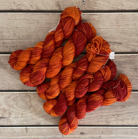 Burnt Leaf - silk wool Jasmine 8 ply yarn - DK
