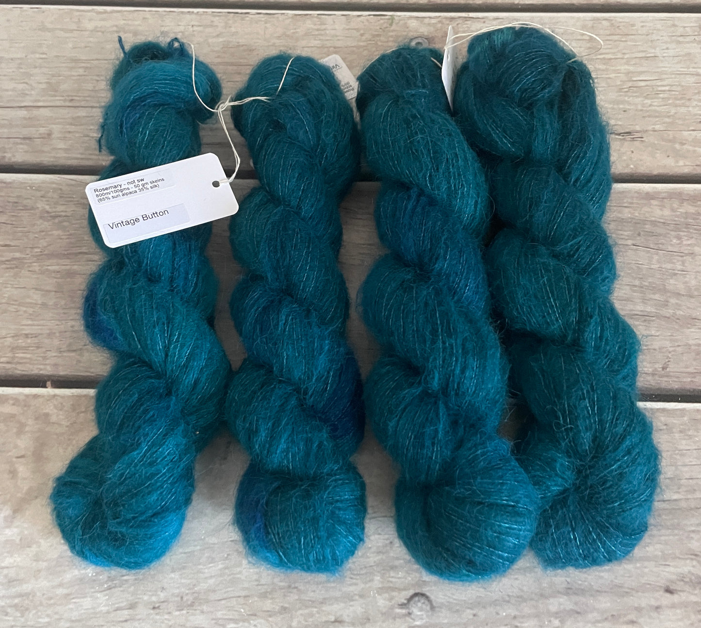 Vintage Button - 2 ply Suri/merino fluff - Rosemary