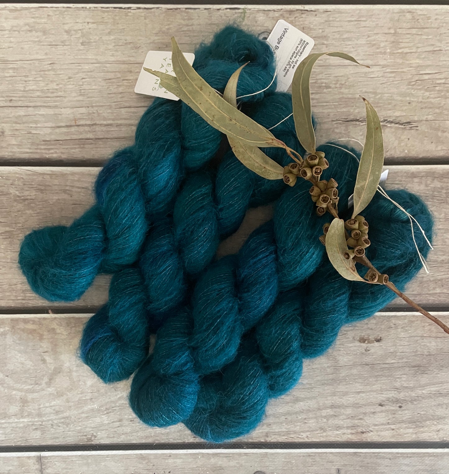 Vintage Button - 2 ply Suri/merino fluff - Rosemary