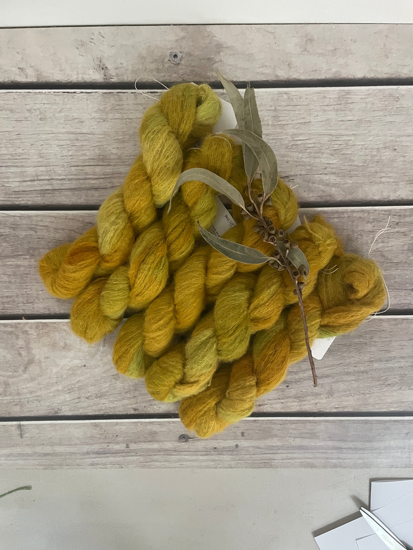 Dijon - 2 ply Suri/merino fluff - Rosemary