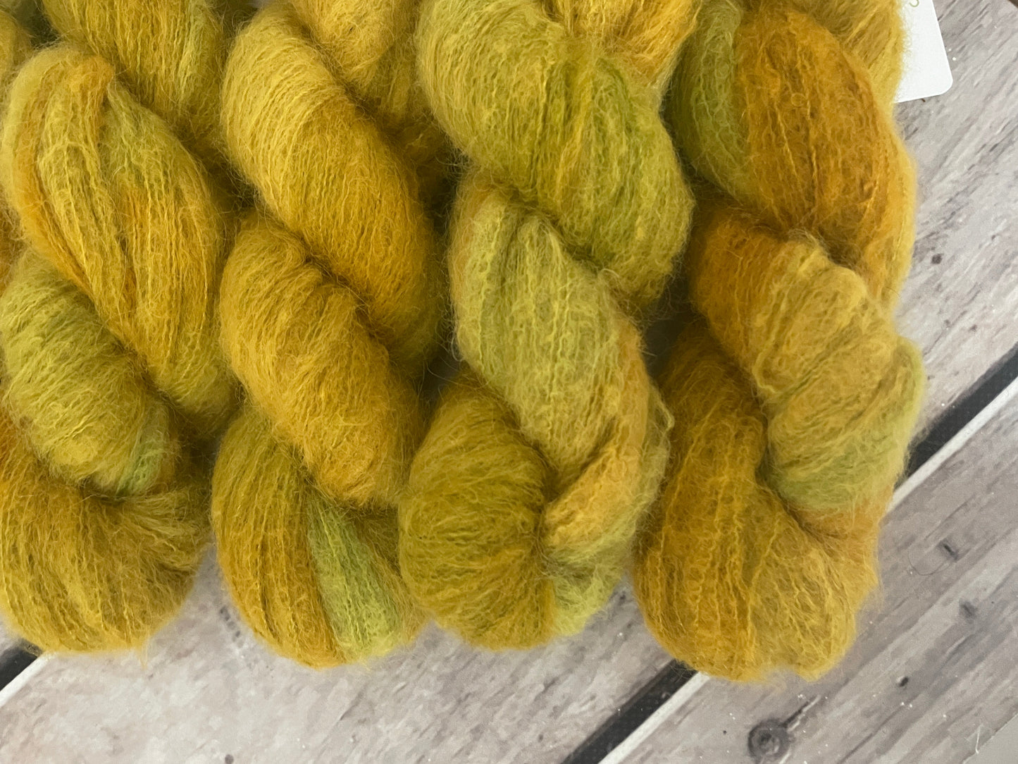 Dijon - 2 ply Suri/merino fluff - Rosemary