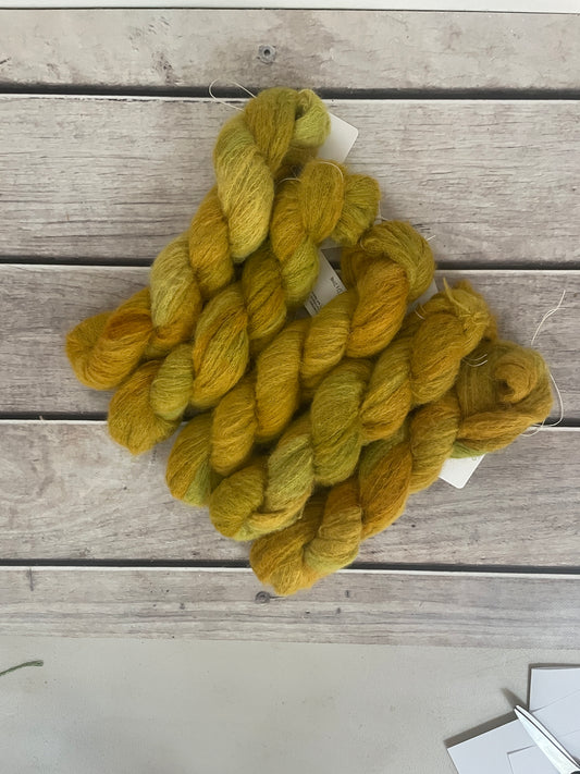 Dijon - 2 ply Suri/merino fluff - Rosemary