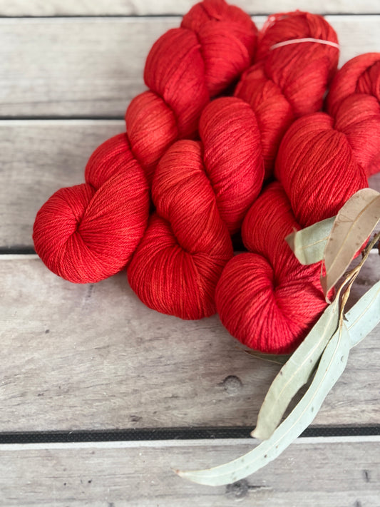 Hibiscus Harlequin Bug #2 - 4 ply merino/ nylon sock yarn- Darjeeling