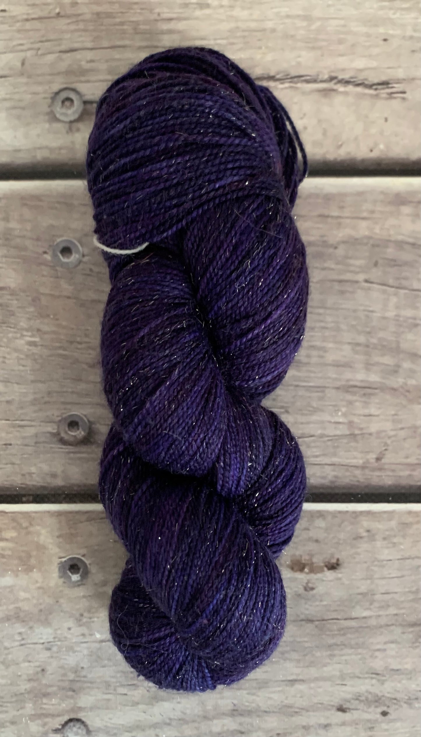 Royal Purple - sparkle sock yarn in merino and nylon Yin Hou OB