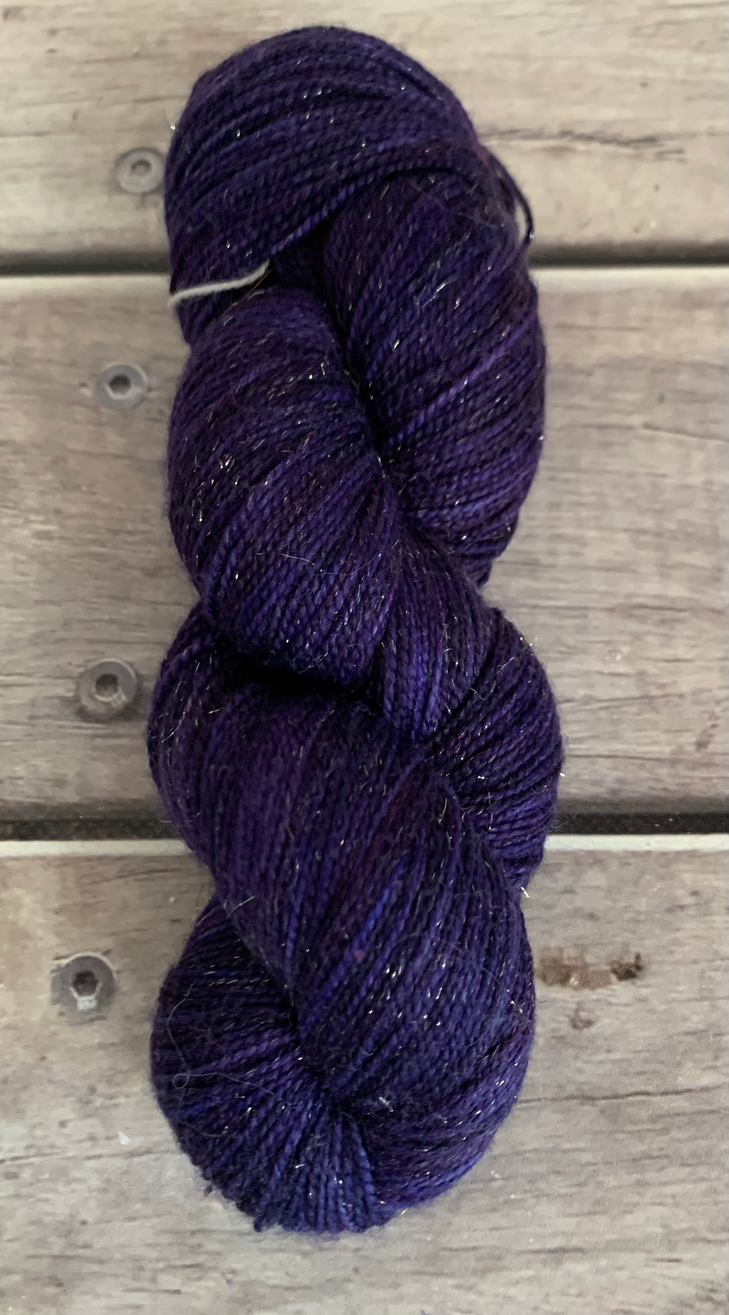 Royal Purple - sparkle sock yarn in merino and nylon Yin Hou OB