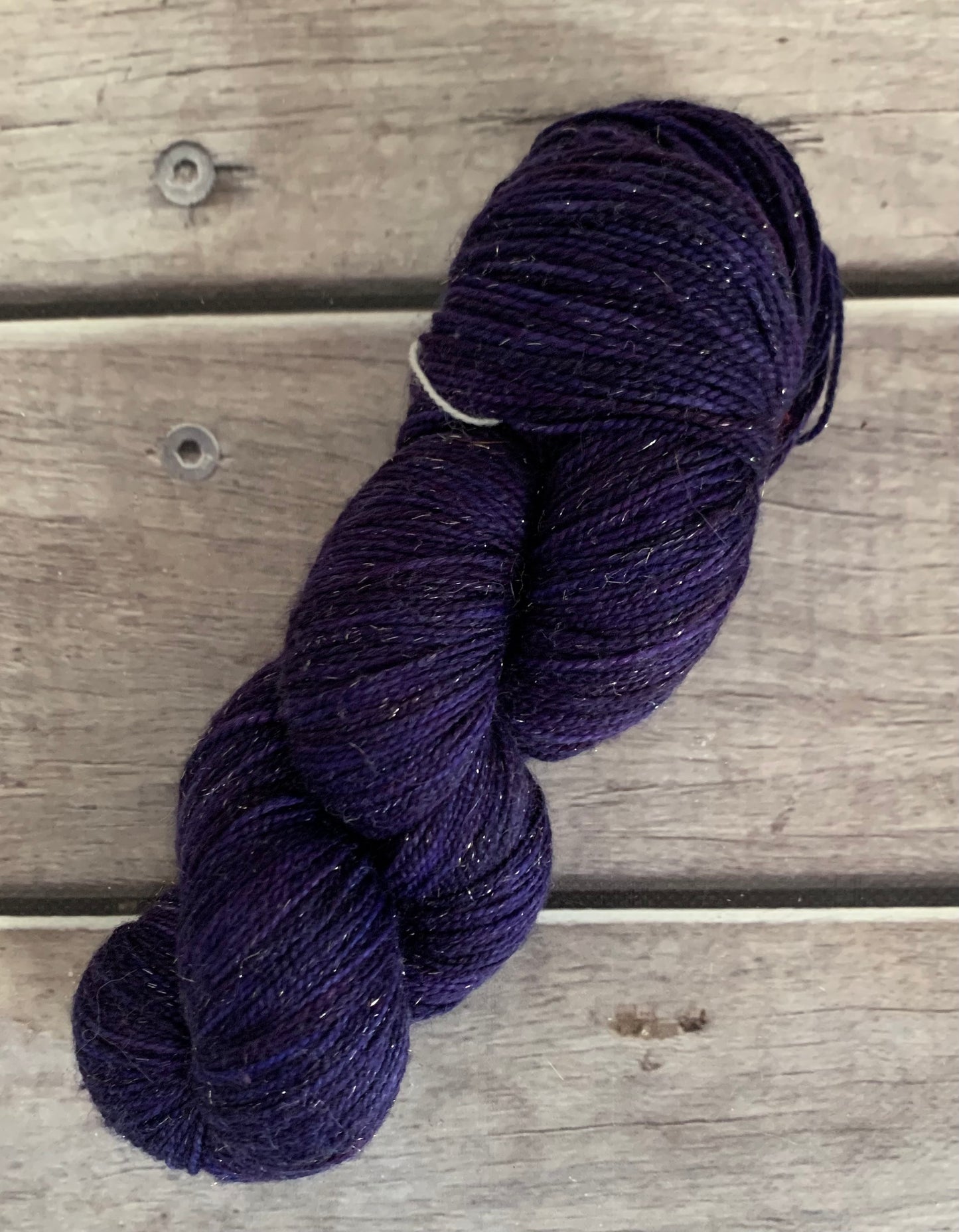 Royal Purple - sparkle sock yarn in merino and nylon Yin Hou OB