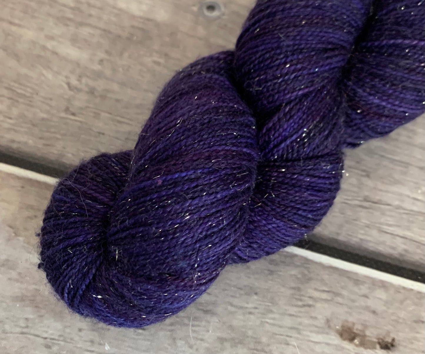 Royal Purple - sparkle sock yarn in merino and nylon Yin Hou OB