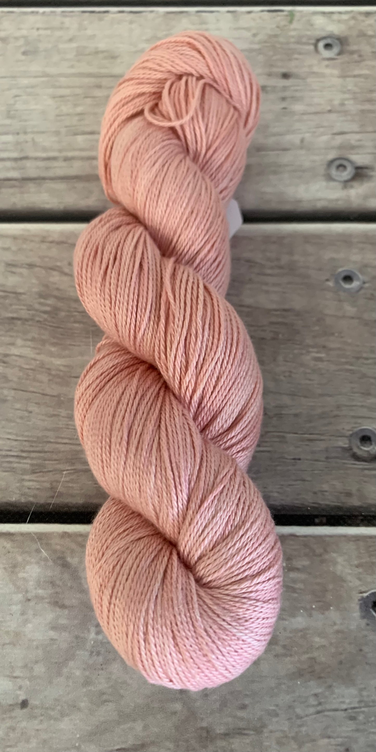 Sandalwood Light on Camelia - silk and cotton 4 ply