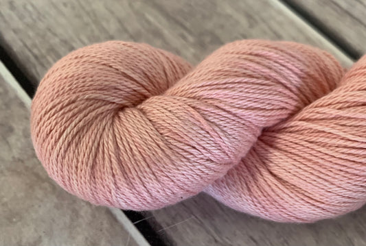 Sandalwood Light on Camelia - silk and cotton 4 ply