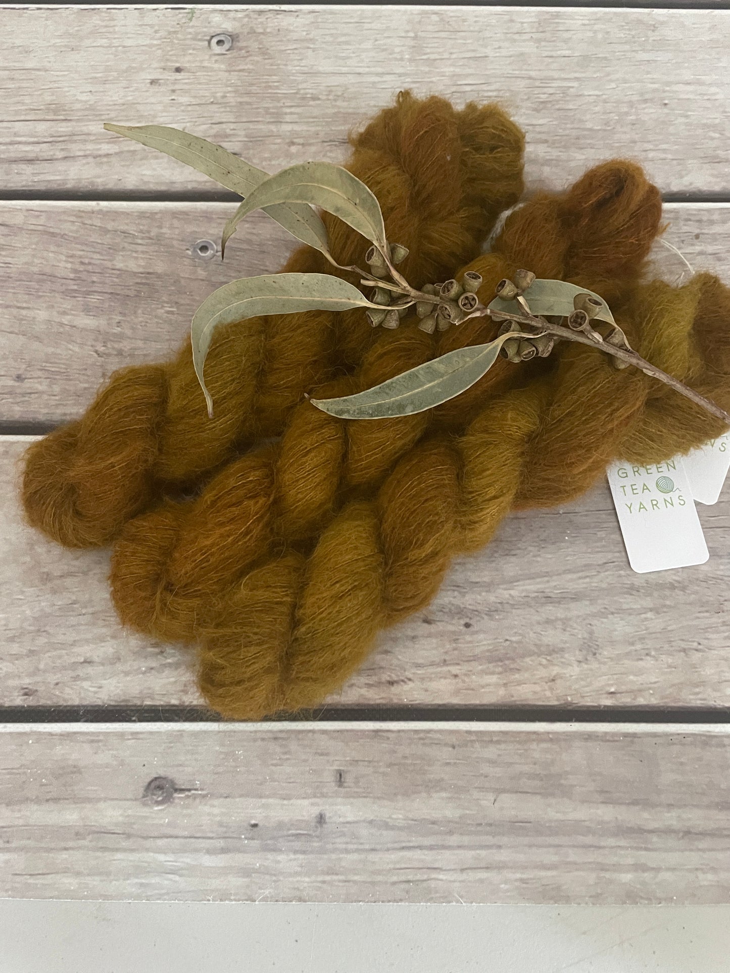 Ming Tile - 2 ply Suri/merino fluff - Rosemary