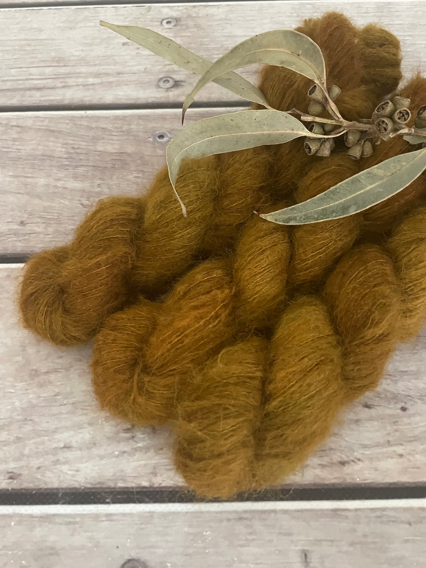 Ming Tile - 2 ply Suri/merino fluff - Rosemary
