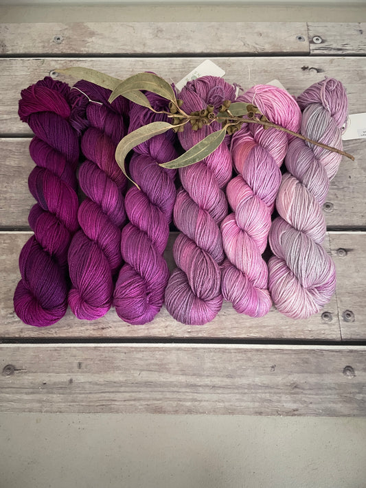 Knit for the Girls fade - 6 x full skeins - Jasmine 4 ply