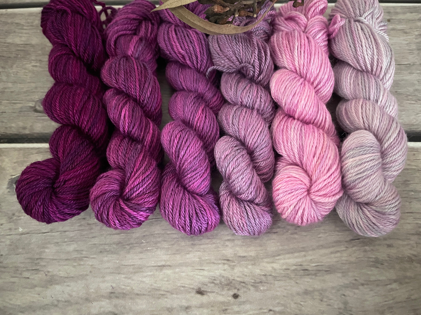 Knit for the Girls fade 6 x mini 20g skeins - Jasmine 4 ply