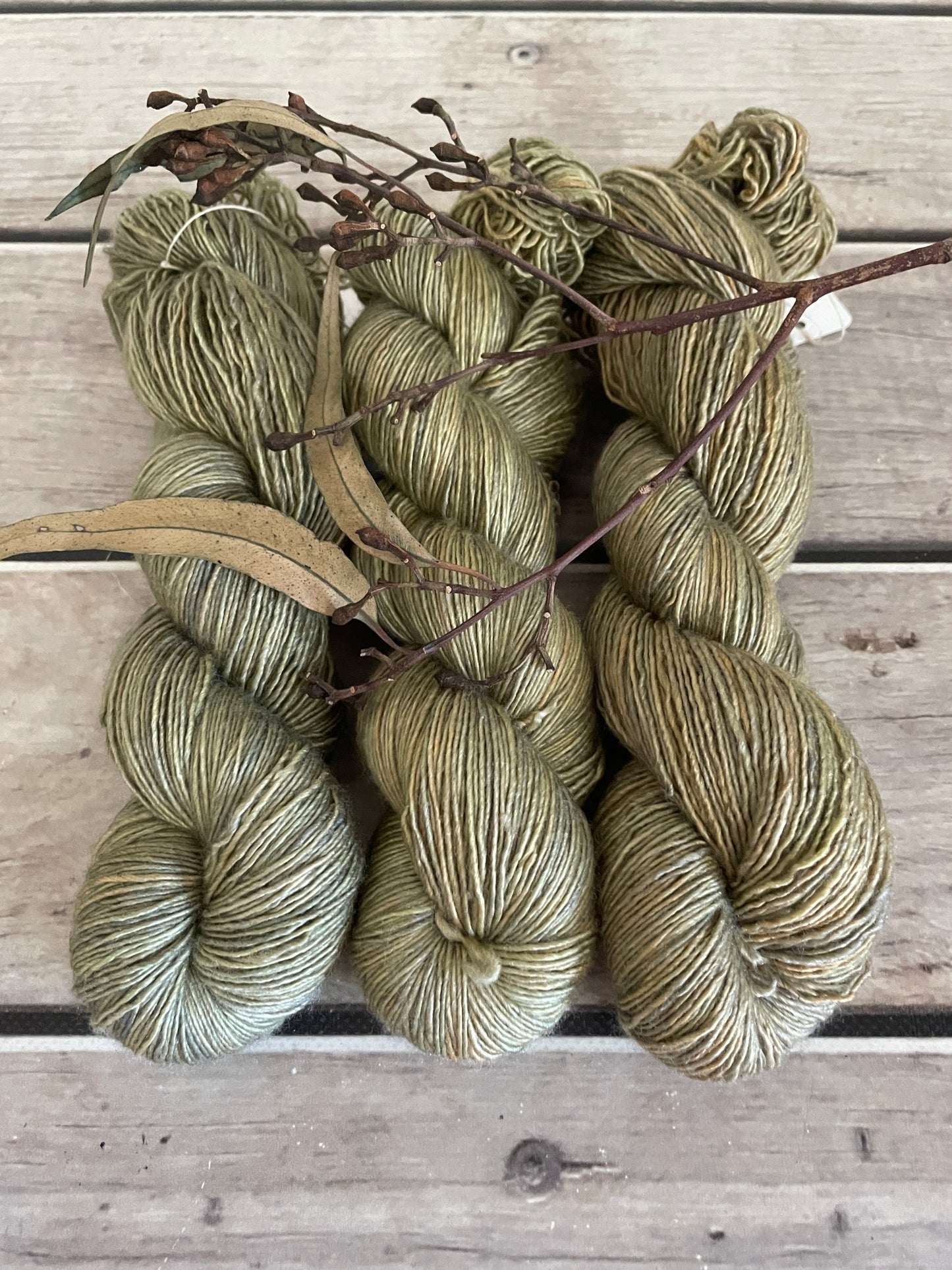 Native Sage on Merino and Silk 4 ply single - Osmanthus