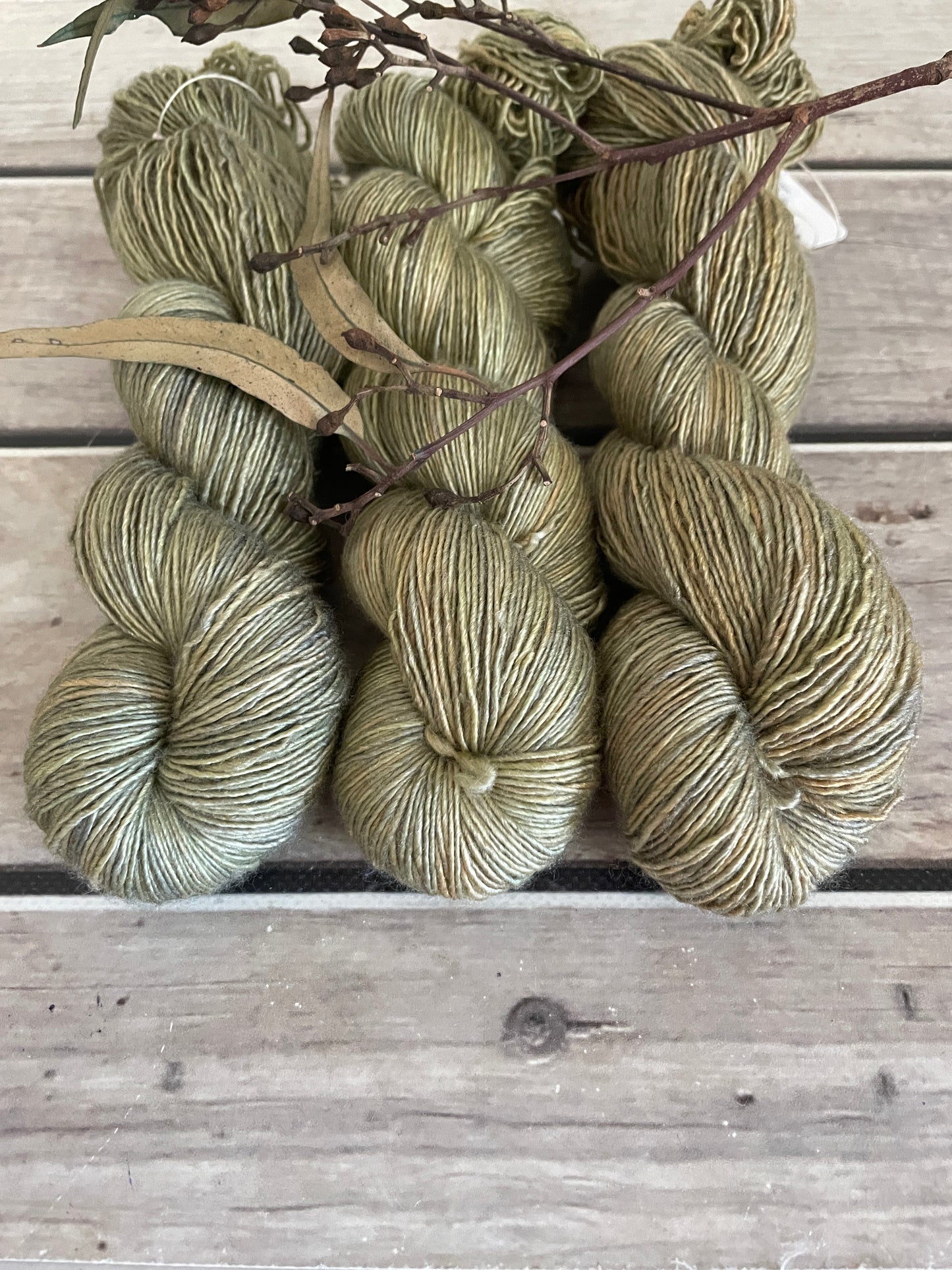 Native Sage on Merino and Silk 4 ply single - Osmanthus