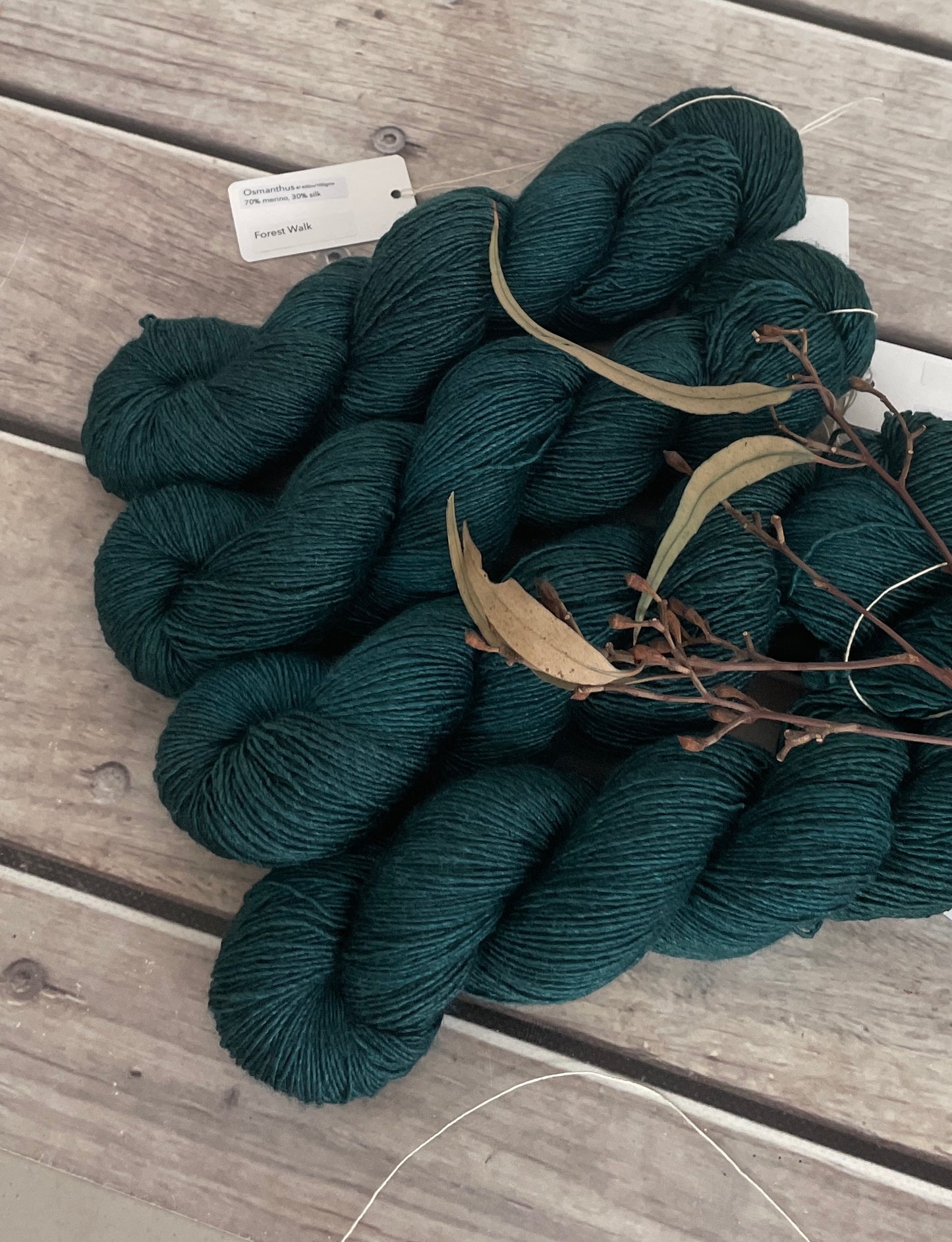 Forest Walk on Merino and Silk 4 ply single - Osmanthus