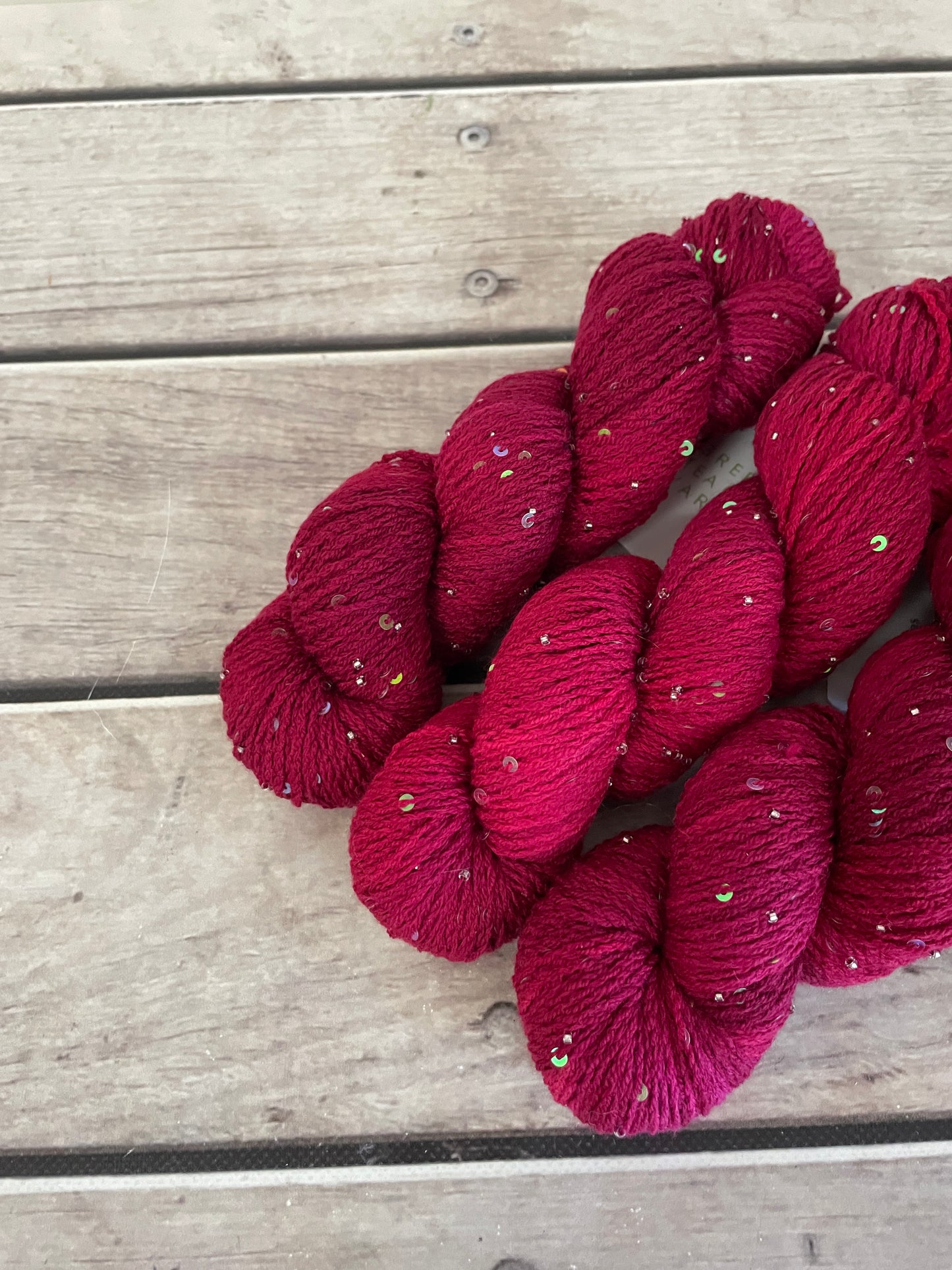 Bush Berries on merino bead and sequins - Yuja 8ply