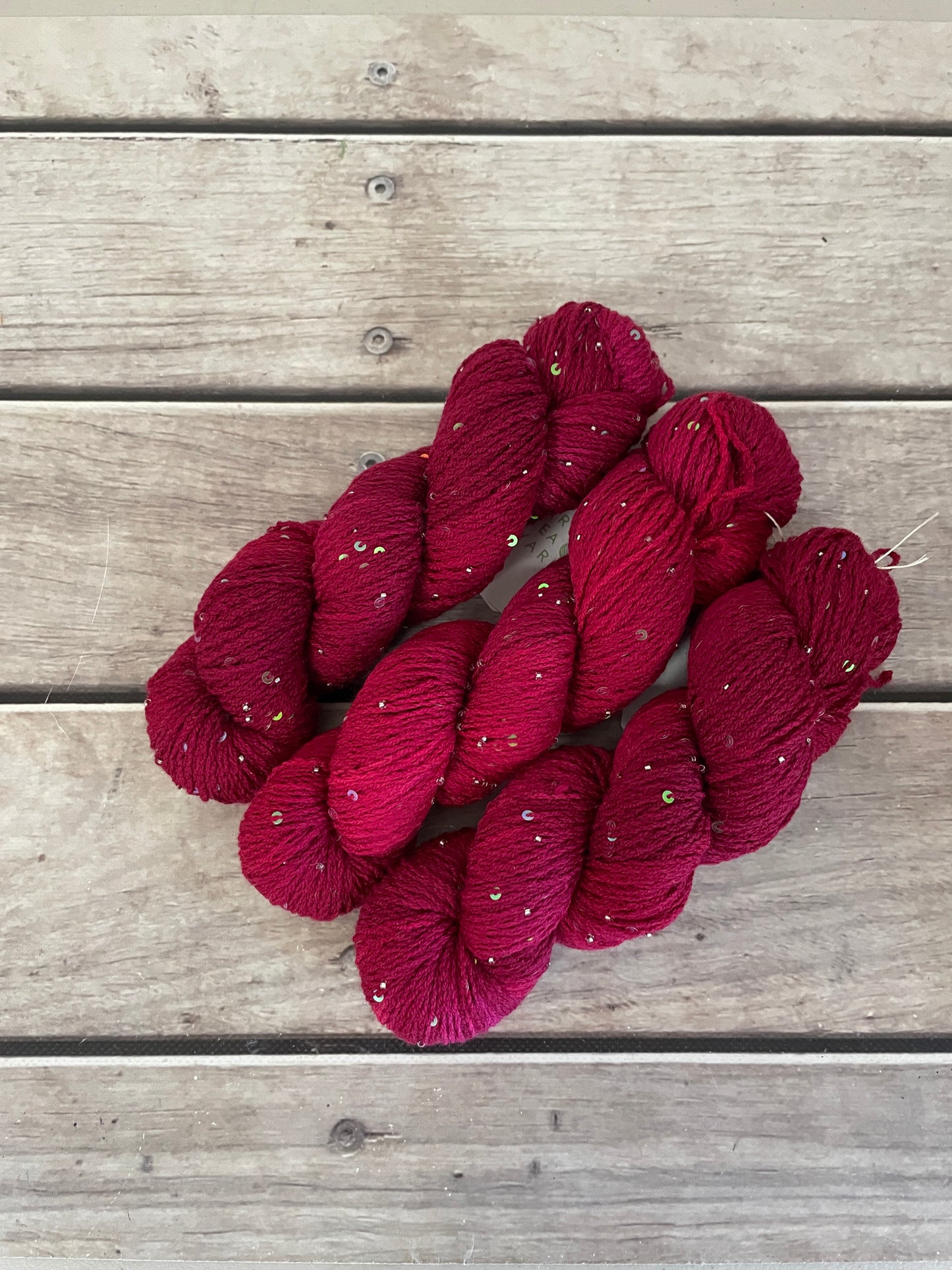 Bush Berries on merino bead and sequins - Yuja 8ply