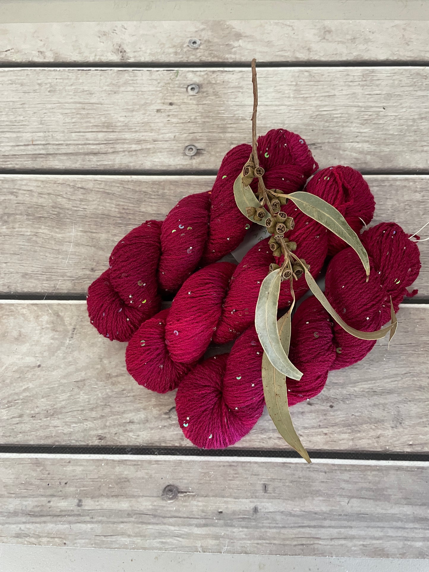Bush Berries on merino bead and sequins - Yuja 8ply