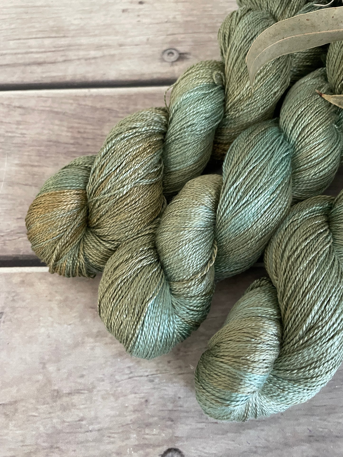 Sea Green - 3 ply pure silk yarn - Ginseng hl