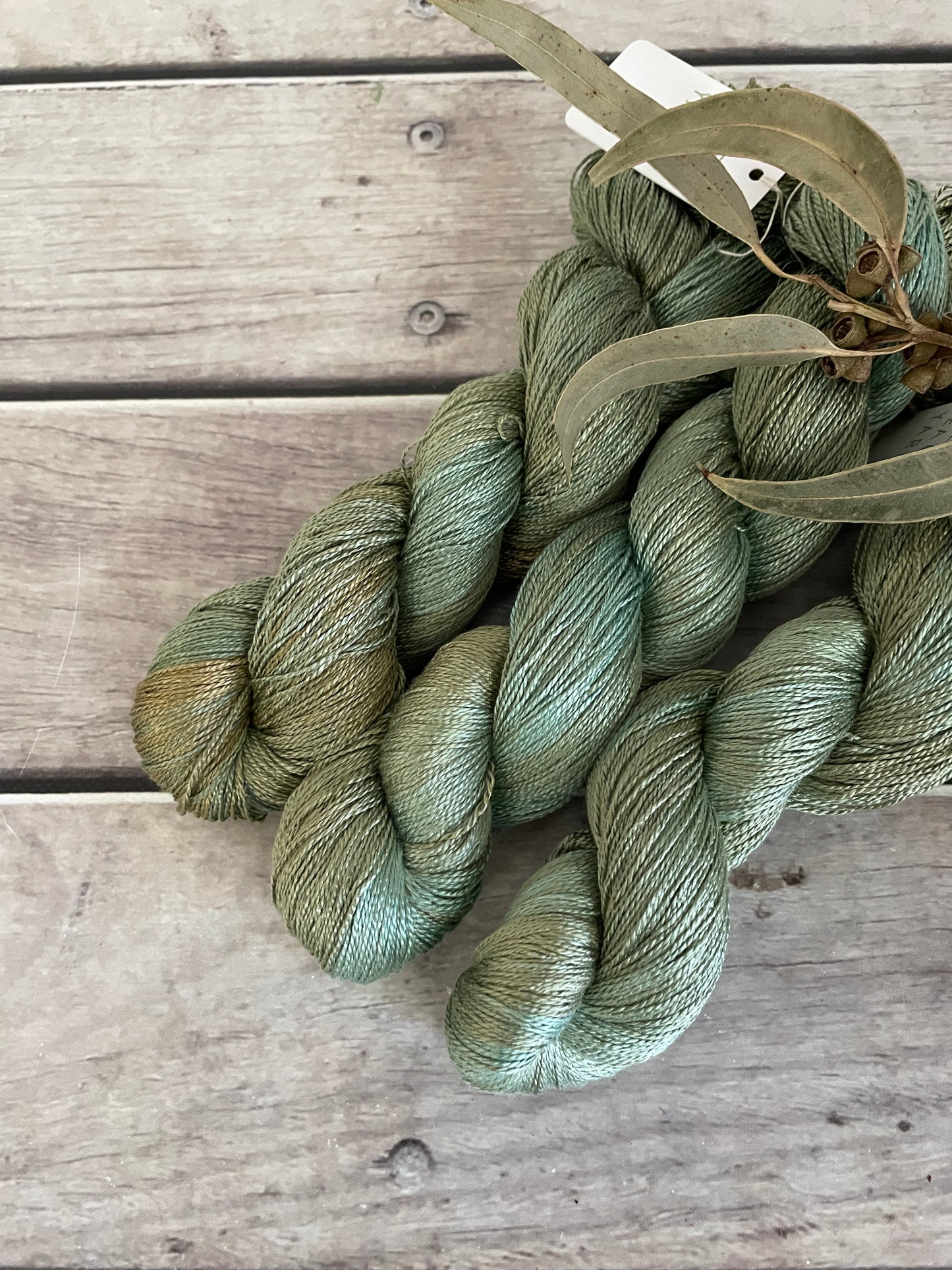 Sea Green - 3 ply pure silk yarn - Ginseng hl