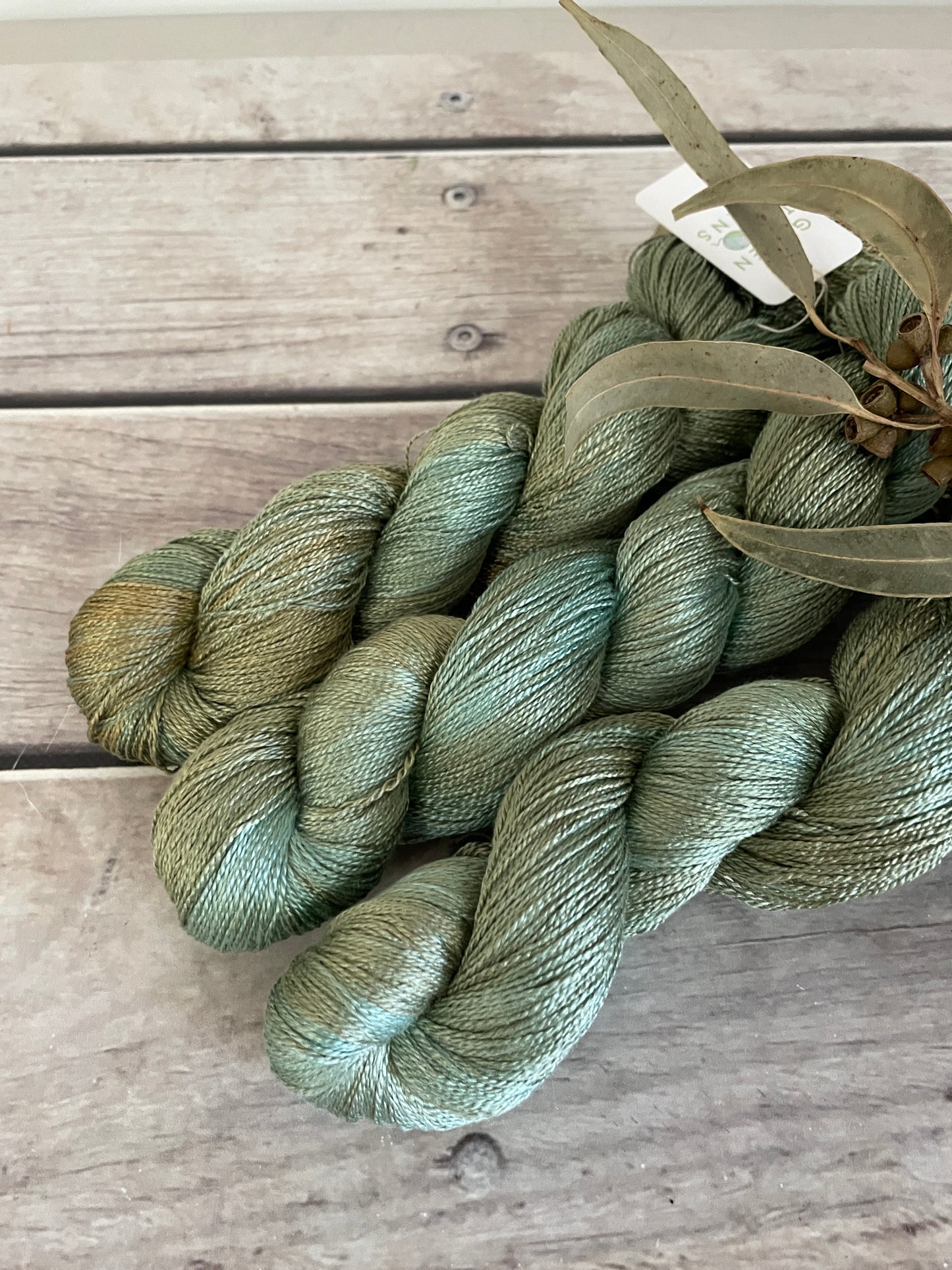 Sea Green - 3 ply pure silk yarn - Ginseng hl