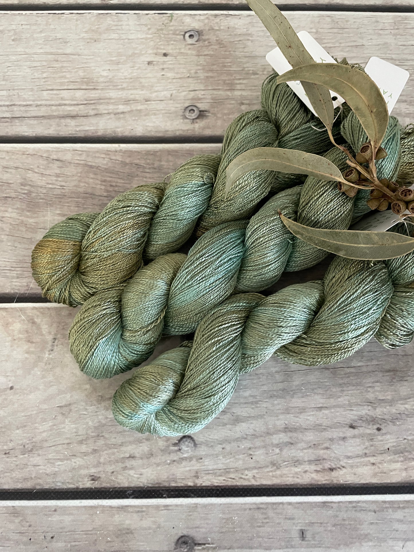 Sea Green - 3 ply pure silk yarn - Ginseng hl