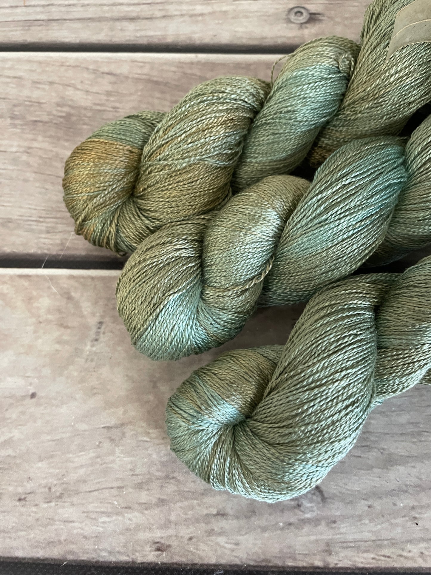 Sea Green - 3 ply pure silk yarn - Ginseng hl