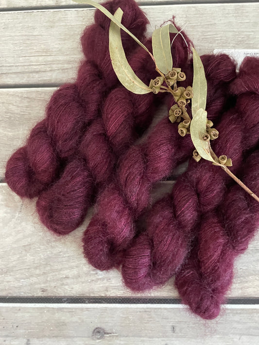 Black Cherry - on Shui Yun Silk and Mohair - lace weight, 2 ply