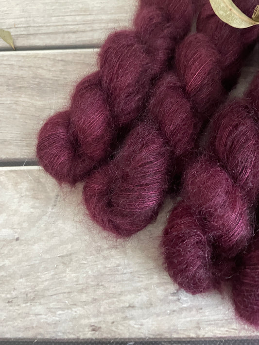 Black Cherry - on Shui Yun Silk and Mohair - lace weight, 2 ply