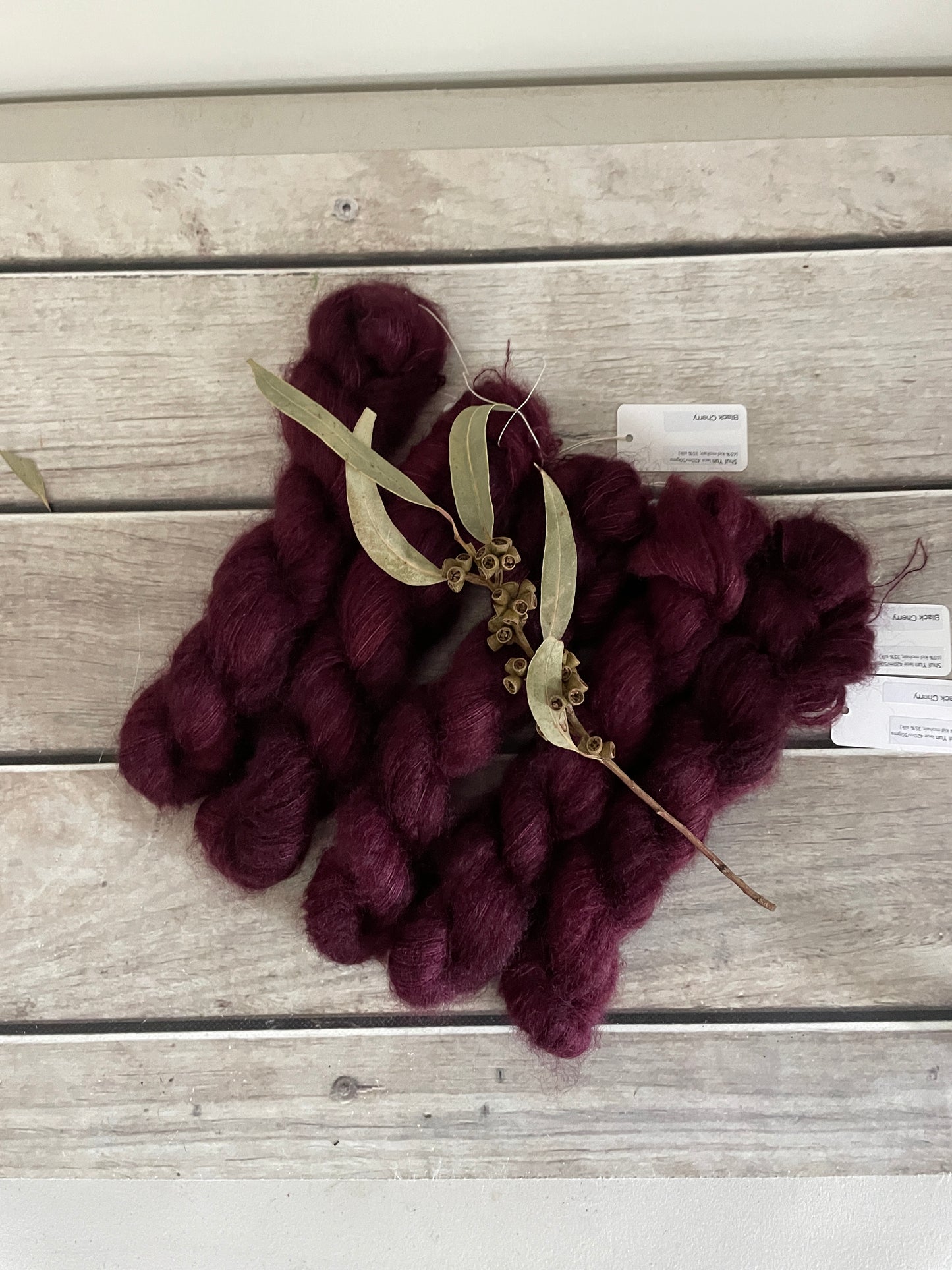 Black Cherry - on Shui Yun Silk and Mohair - lace weight, 2 ply