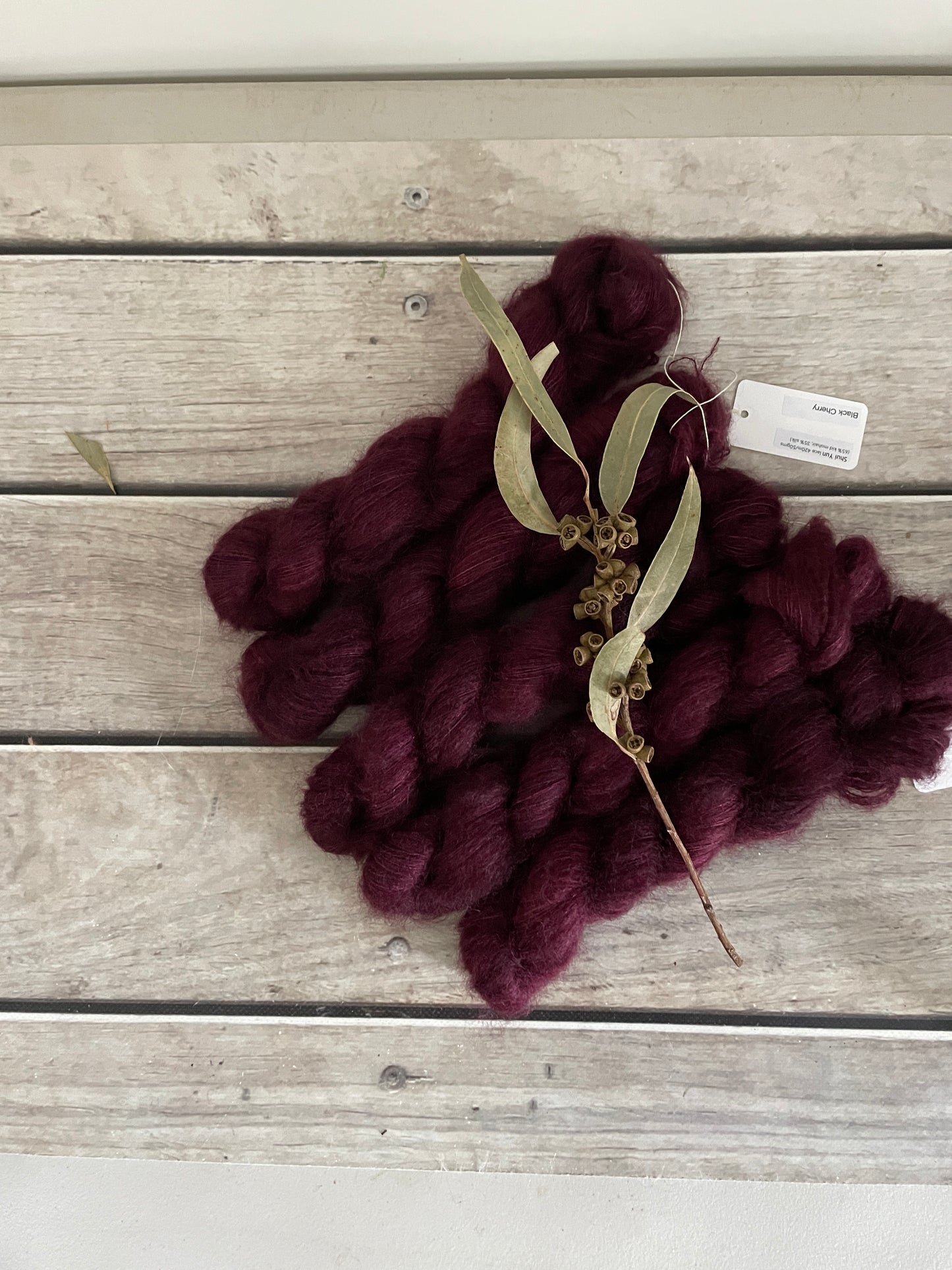 Black Cherry - on Shui Yun Silk and Mohair - lace weight, 2 ply