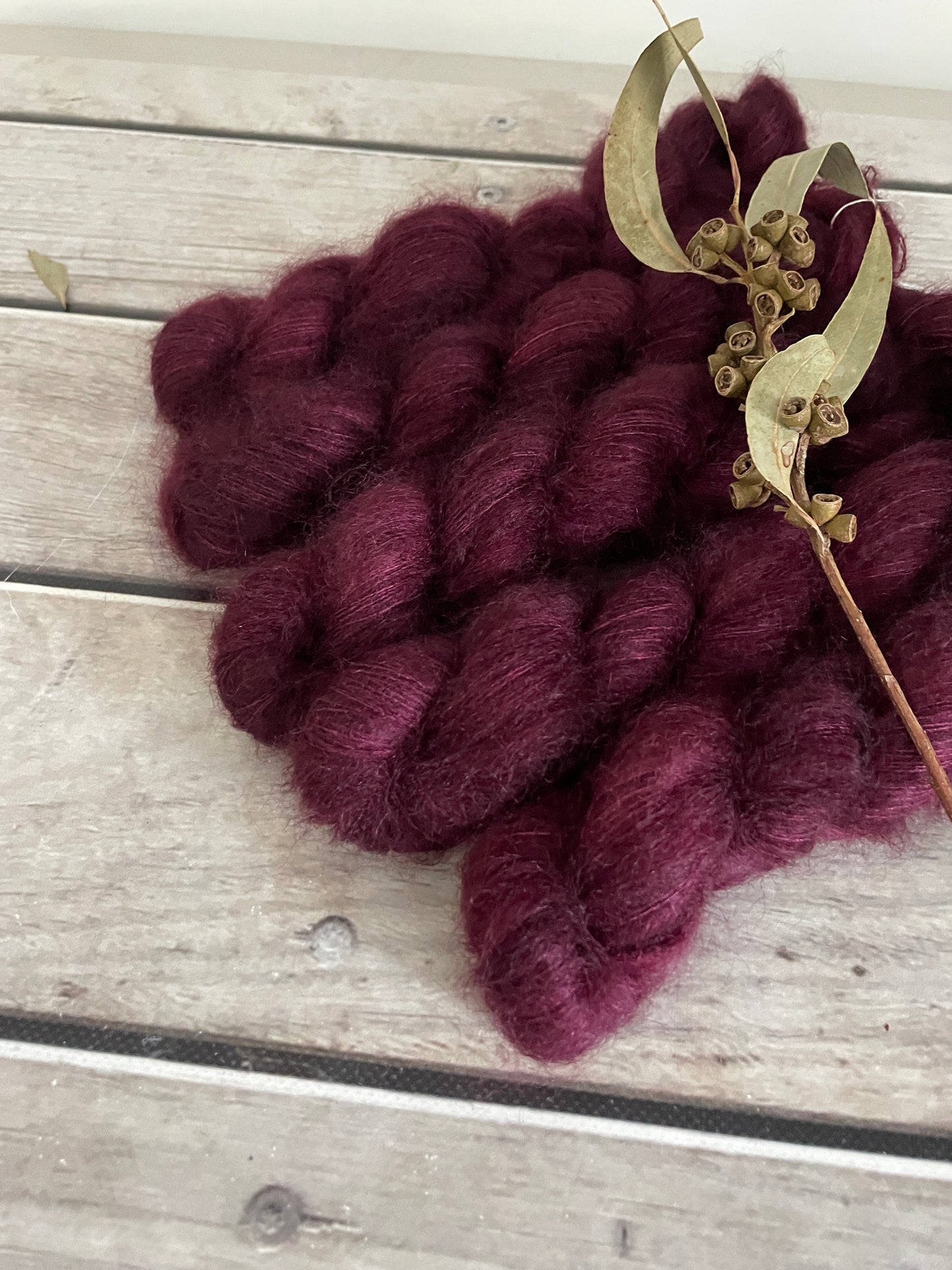 Black Cherry - on Shui Yun Silk and Mohair - lace weight, 2 ply