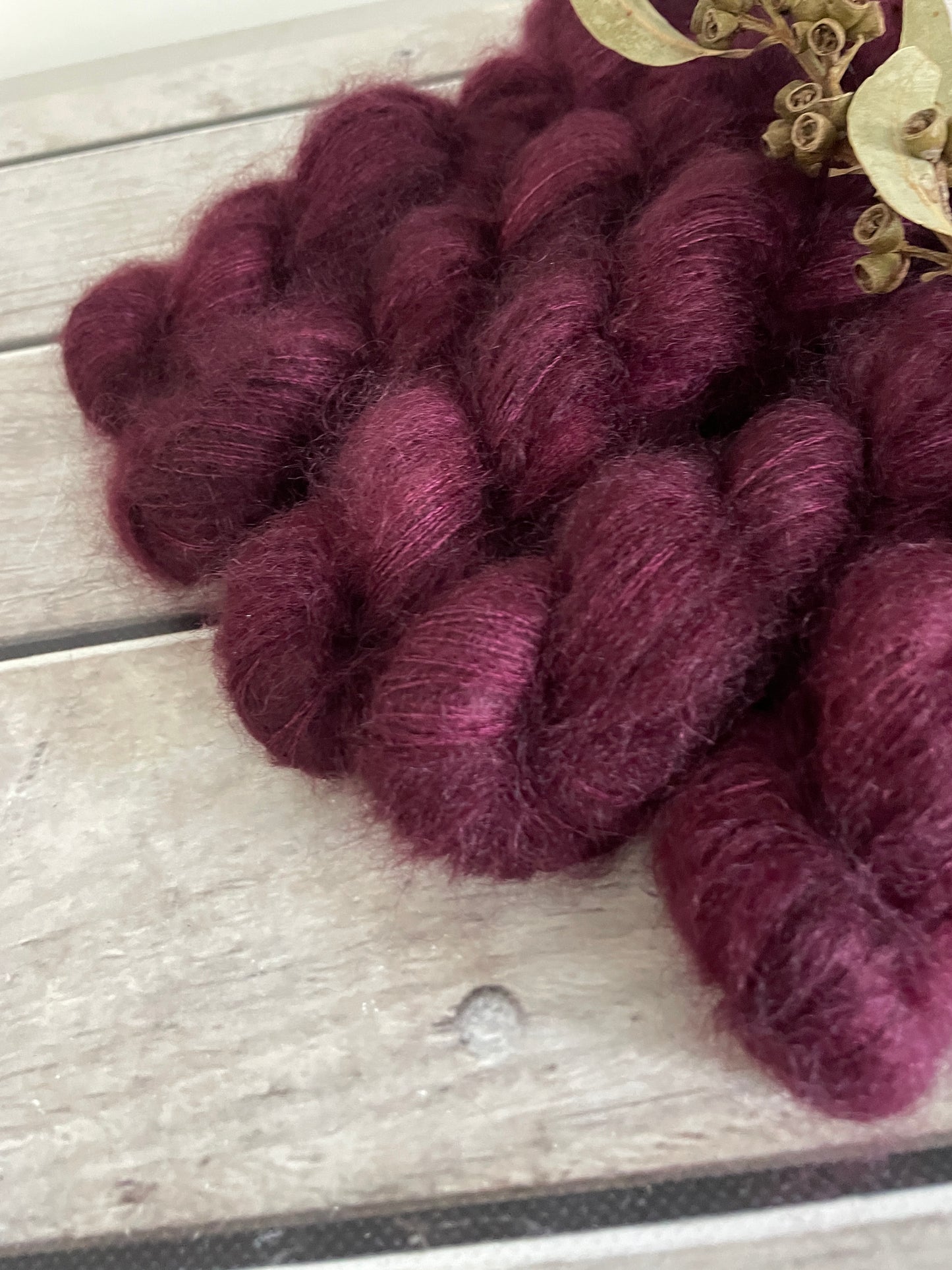Black Cherry - on Shui Yun Silk and Mohair - lace weight, 2 ply
